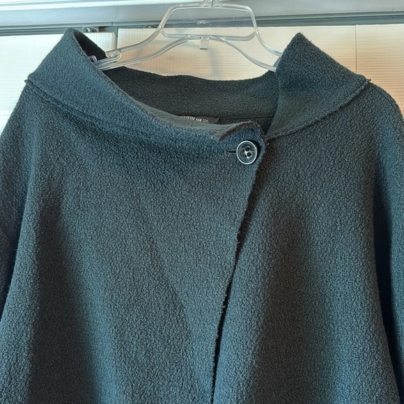Lafayette 148 Cropped Asymmetrical Button-Front Wool Jacket Forest Green sz S - Picture 3 of 13
